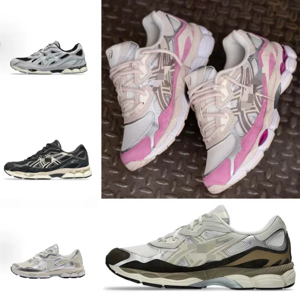 GEL-NYC retro mesh patchwork running shoes for men and women, breathable cushioned sports casual running shoes