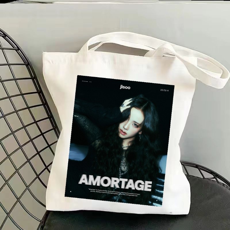 粉墨blink回归专辑jisoo同款帆布袋 粉丝应援打歌购物袋现货