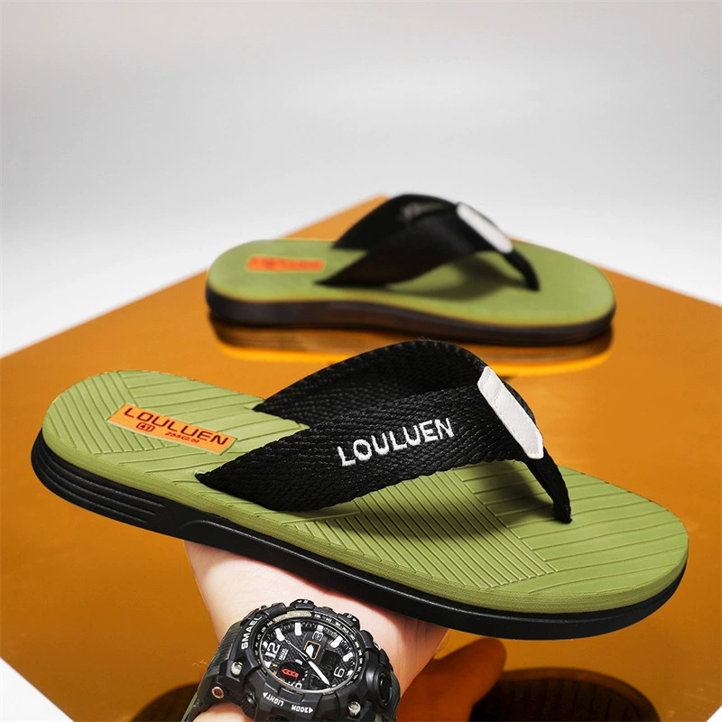 Летние шлепанцы большого размера для мужчин носить ножки тапочки повседневные тенденции нескользящие персонализированные стильные пляжные холодные тапочки