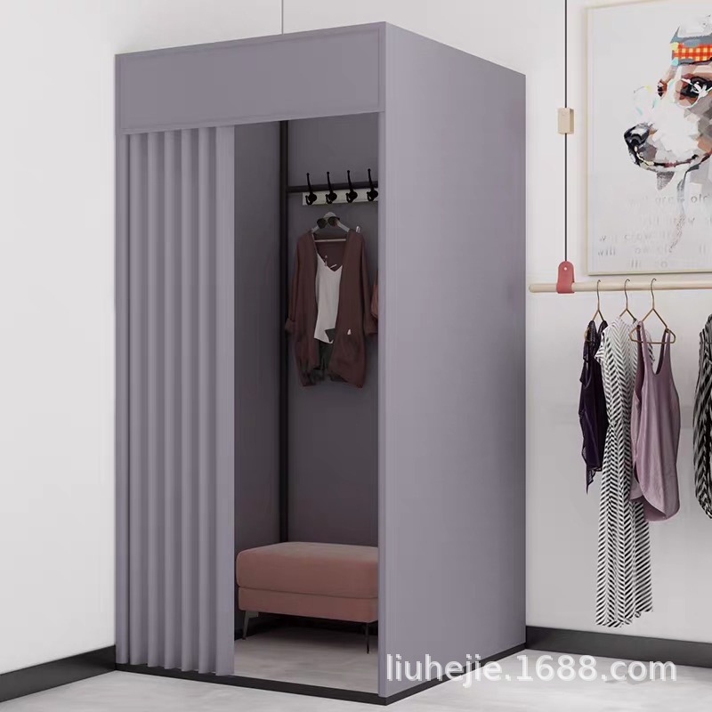 便携式服装店更衣室换衣间卖场方型试衣间商场落地简易移动试衣间