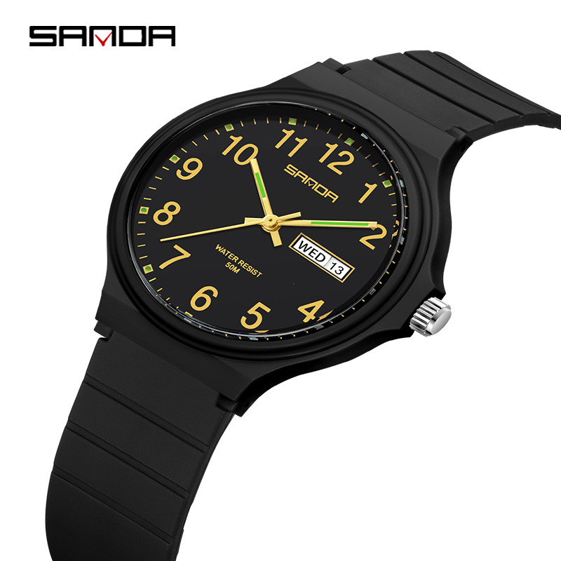 SANDA SANDA New 6060 double calendar Quartz Electronic men's and women's watches creative Korean manufacturers wholesale
