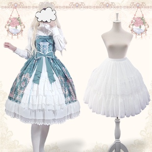 55cm Lolita Adjustable Fishbone Violent Daily Dual-Purpose Lolita Lace Chiffon Puff Skirt Ready in Stock