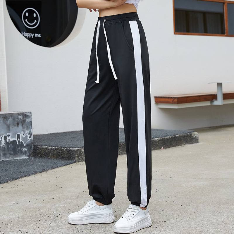 Quick-drying Sports Pants Women's Summer Thin Loose Slimming Square Dance Buckle Pants High Waist Casual Anti-mosquito Pants