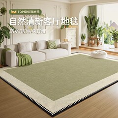カーペットリビングルームグリーン 2025 新しい洗濯可能で拭き取り可能な寝室のベッドサイドブランケットライト高級防水防汚ソファフロアマット