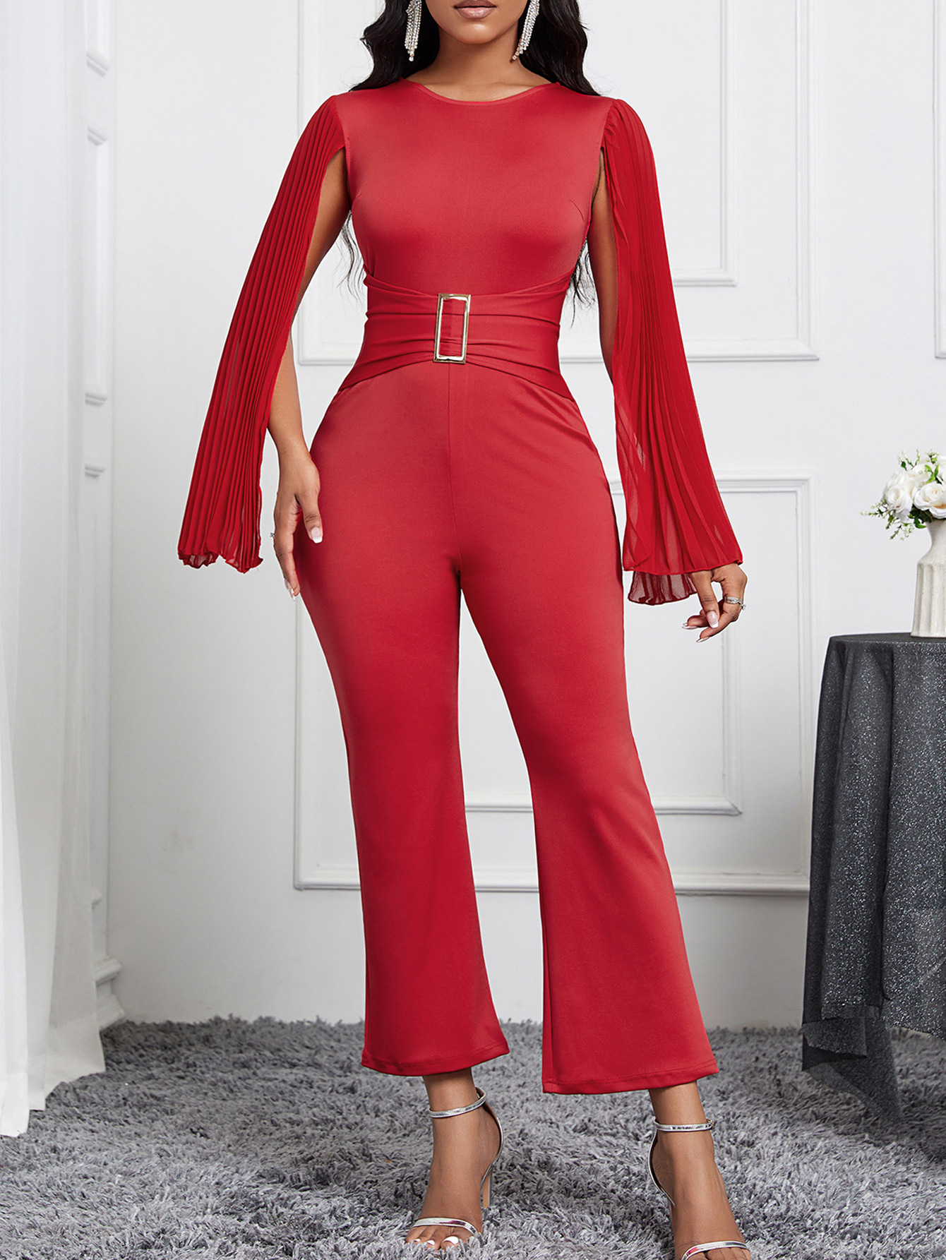 Nicho de estilo de diseño europeo-americano transfronterizo solo para desear amazon temperamento elegante mono mono pantalones de mujer