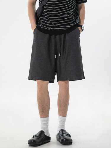 Light sports style imitation denim casual shorts summer fashion brand loose straight mid-pants simple breathable quarter pants q