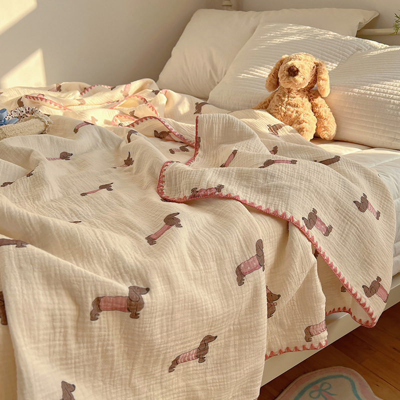 Classe A algodón de doble capa de hilo, manta de verano, manta de aire acondicionado de algodón delgada, manta de sofá dormitorio para cama image 18