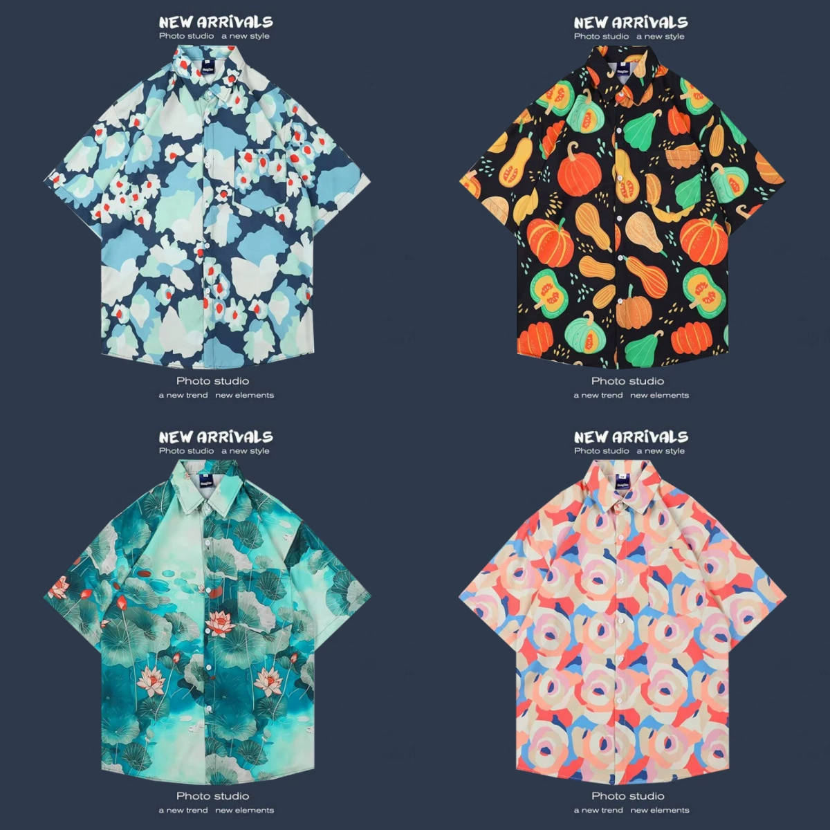 Корейская версия праздничного ветра рубашка с короткими рукавами ins Ретро Цветочные рубашки