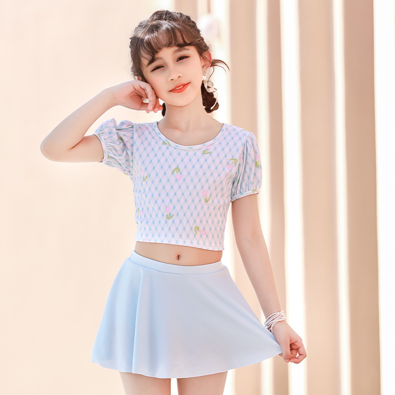 Nuevo traje de baño para niños, vestido de princesa de moda de dos piezas dividido para niñas