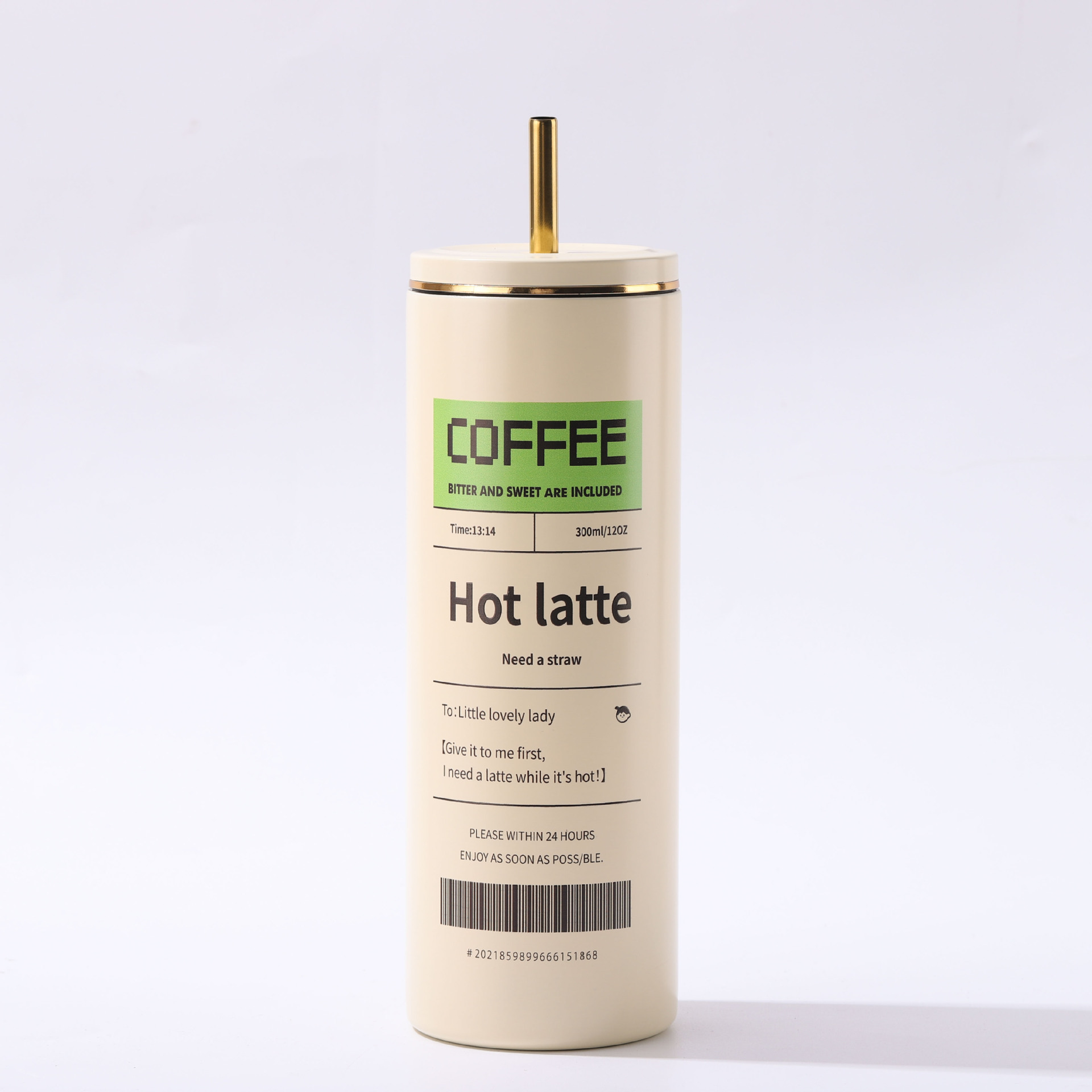 Transfronterizos nuevos ins taza de vacío de acero inoxidable simple de alto aspecto portátil taza de café taza de paja portátil