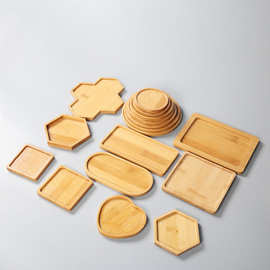 跨境竹制杯垫餐垫花盆垫圆形长方形异形多尺寸茶杯垫DIY杯垫