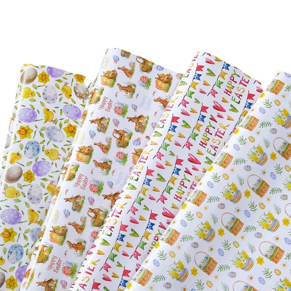 Transfronterizo nuevo papel de regalo de Pascua conejo de dibujos animados papel de embalaje de pollo papel de regalo de flores