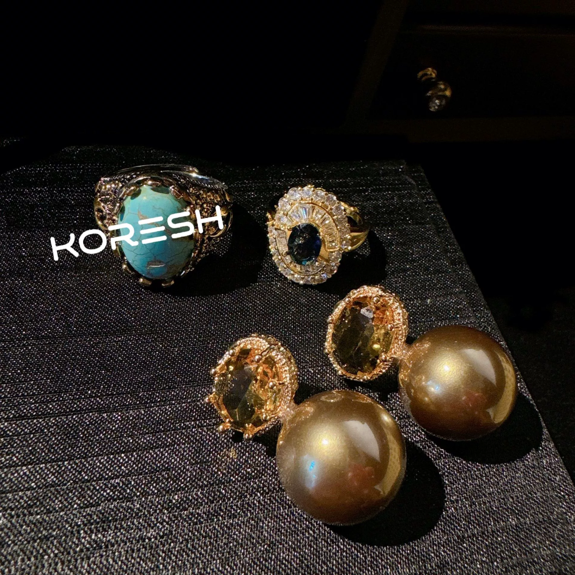 Корона кольцо, серьги из жемчуга, цветочные, образец золота 750