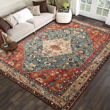 美式复古地毯客厅卧室沙发茶几家用地垫波西米亚摩洛哥民族风地J^
