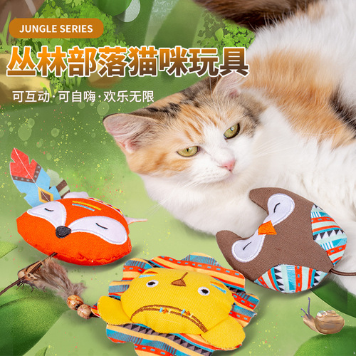 Amazon's new best-selling pet supplies, cat plush toys, teeth-grinding, chewing-resistant, self-pleasure interactive cat toys wholesale