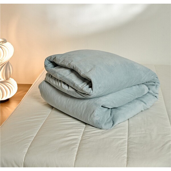 Solid color winter double-sided coral flannel duvet cover