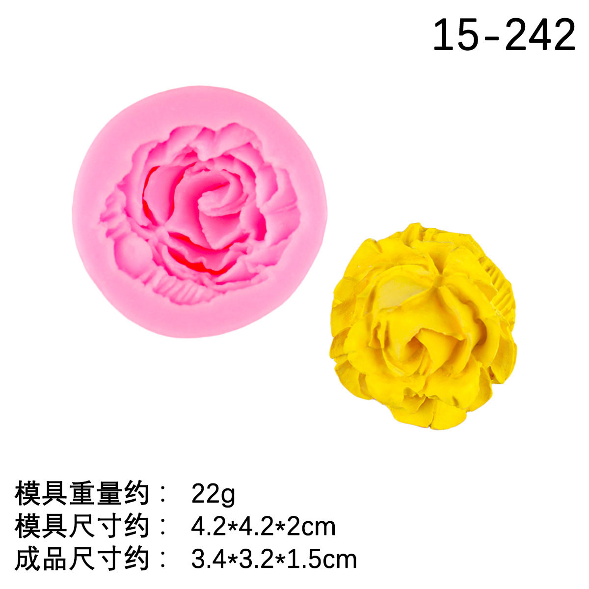 Simulación de molde de silicona de fondant floral tridimensional diy coche aromaterapia yeso rosa peonía chocolate molde de pastel