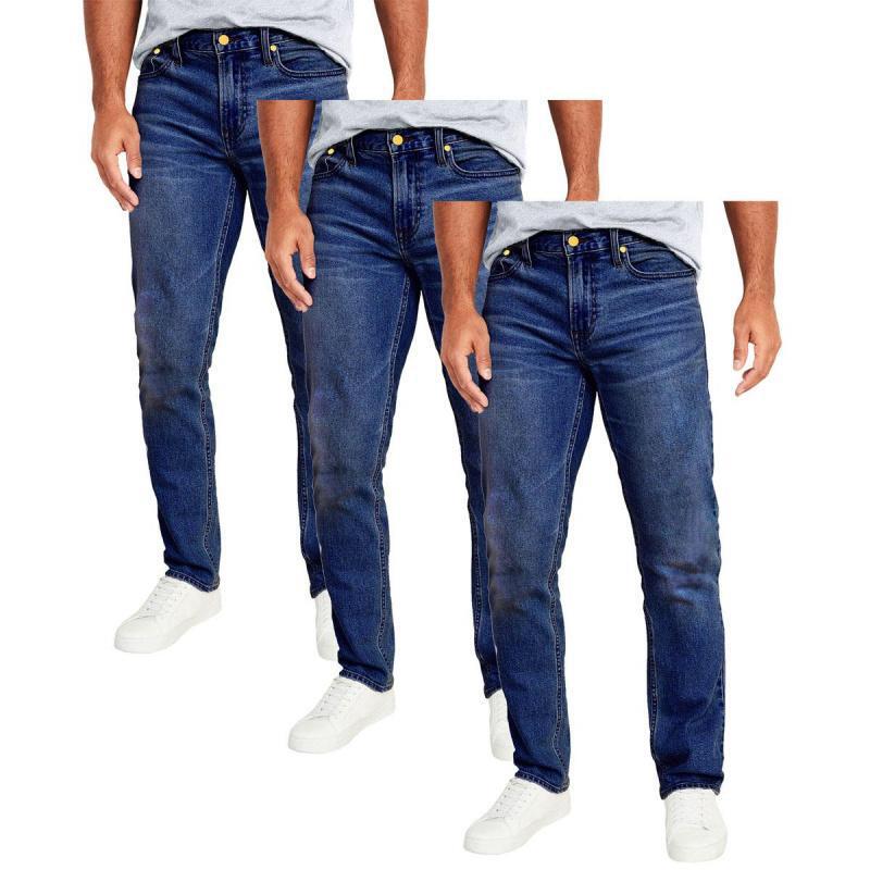 跨境Men's 3 Pack Flex Stretch Slim Straight Jeans with 5|undefined