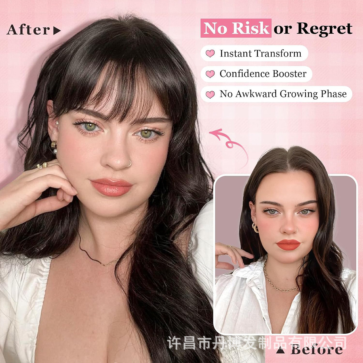 Comercio exterior transfronterizo peluca europea y americana damas estilo corto 3D flequillo de aire francés bloque de reabastecimiento de cabello superior flequillo esponjoso natural