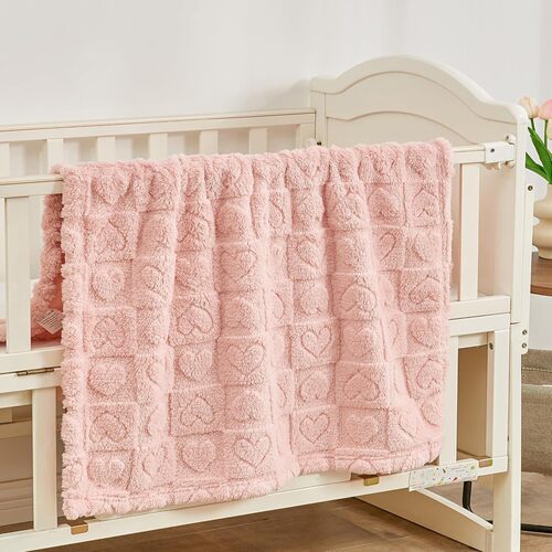 Baby Blanket Heart Shaped Gauze Blanket Ultra Soft and Comfortable Baby Bed Blanket Fluffy Warmth Toddler Cover Blanket Baby Stroller Cover