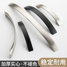 现代简约加厚实心拉丝门把手橱柜抽屉家居五金铝合金拉手批发