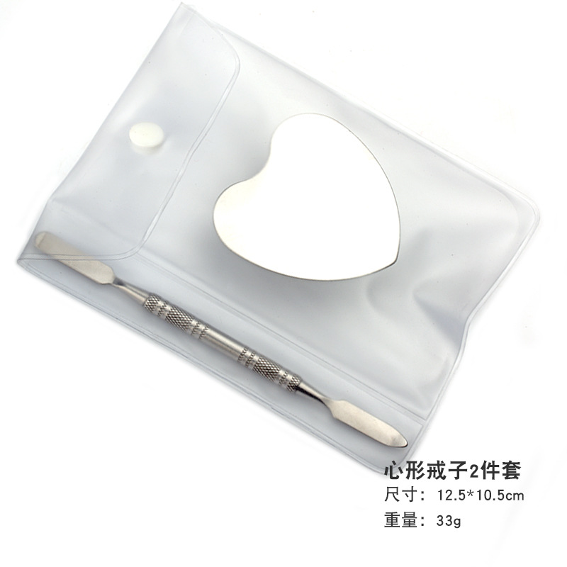 Mini maquillaje de Acero Inoxidable base de uñas de arte paleta al por mayor anillo de tamaño pequeño anillo de maquillaje paleta traje