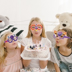 Joy New Birthday Party Paper Space Glasses Children's Party Props Photo Glasses Cartoon Glasses