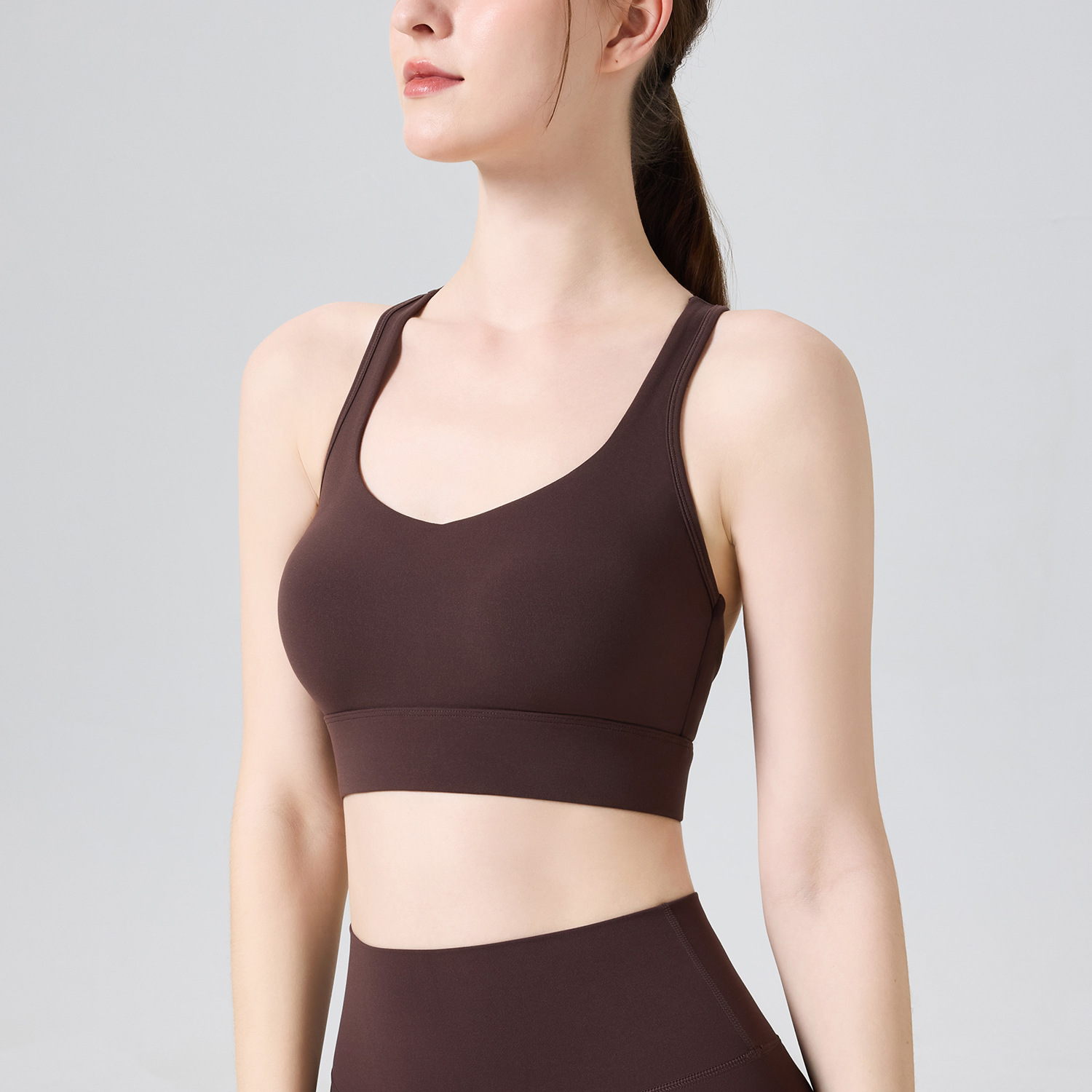 N66 Laica trajes de yoga integral a prueba de choque deportes correr entrenamiento físico cruzado chaleco de belleza pecho colaterales colapso sujetador