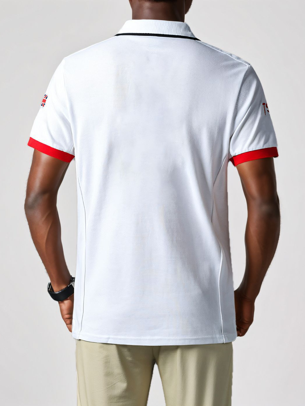 Short-sleeved polo shirt men's white British sports British royal leisure cotton cross-border trade plus size white embroidery