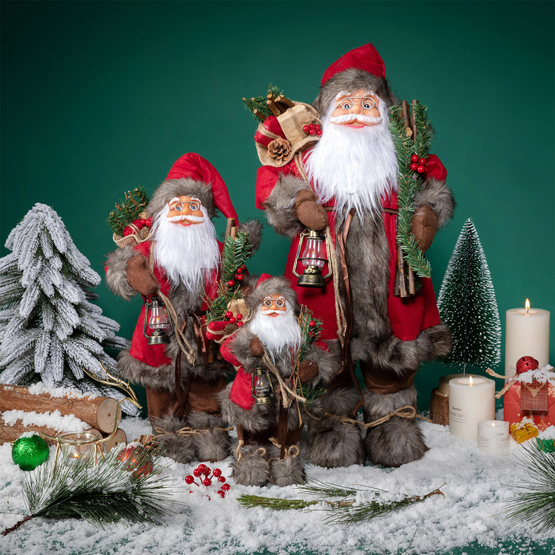 Cross-border Hot Selling Santa Claus Ornaments Christmas Standing Doll Home Shopping Mall Christmas Doll Ornaments Wholesale