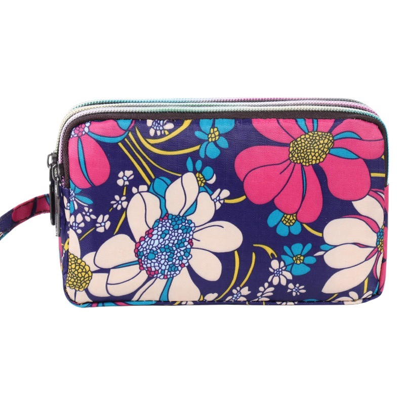 Bolso del teléfono móvil de tres capas de gran cartera larga bolsa de muñeca de tela monedero mujeres pueden contener regalo de entrega de una pieza de 6 pulgadas