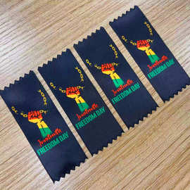 厂家直销烫金5cm~4cm 缎带印刷logo奖章条织带 烫金烫银运动奖章