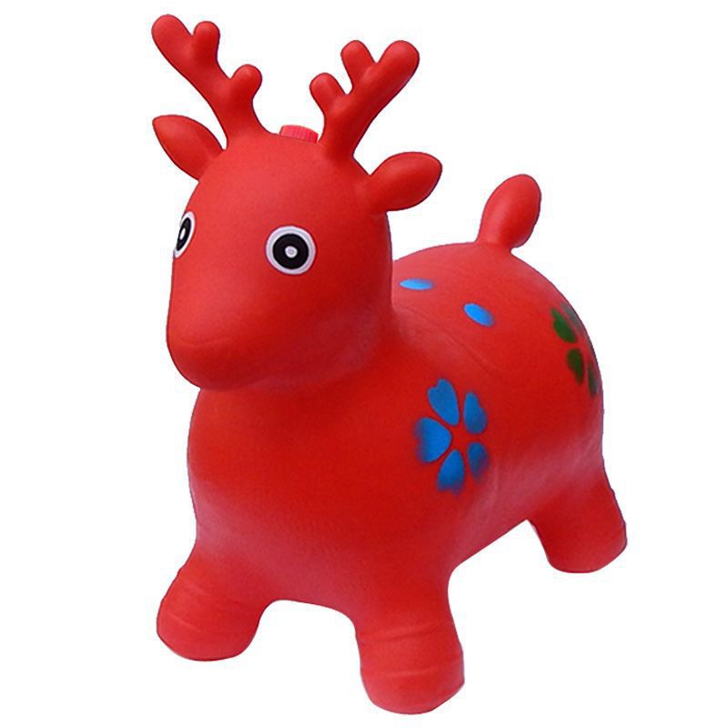 Children's Toy Music Jumping Horse, Enlarged and Thickened Jumping Deer Ride-On Inflatable Animal Pony, Deer, and Horn Ball