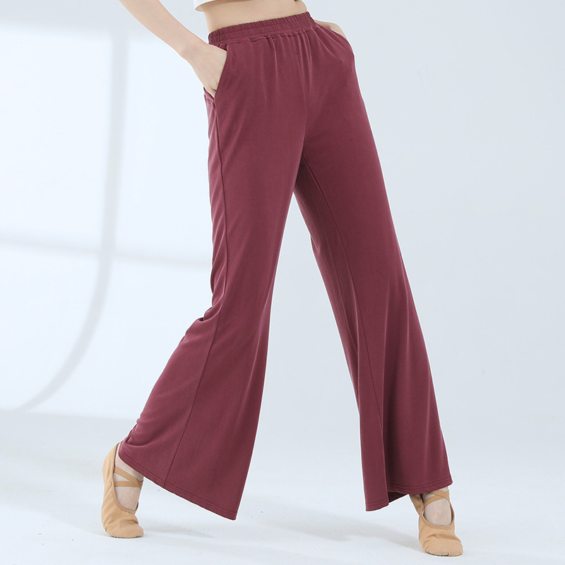 Perennial Pants Dance Pants Women's New Flap Pocket Pants Practice Yoga Pants Loose Pants Cupro Silk Training Ethnic Dance Wide Leg Pants
