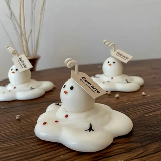 妍颖跨境融化雪人蜡烛硅胶模雪人肥皂石膏蛋糕模耐高低温烘焙工具
