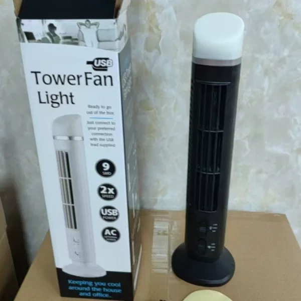 Cross-Border Lighted Desktop USB Bladeless Fan Creative Student Office Home Led Eye Protection Lamp Mini Tower Fan