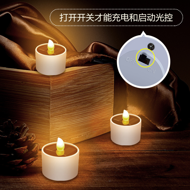 Cross-Border Solar Simulation Candle Light Outdoor Waterproof Home Night Light Holiday Arrangement Garden Decoration Courtyard Light 4