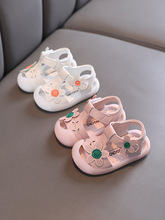 嬰兒涼鞋女寶寶包頭周歲軟底防滑學步鞋小童小公主洋氣女童鞋夏款