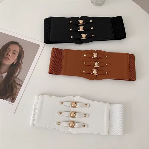French Retro Waist Cincher Belt for Women Fashion Loose Fitted Decorative Dress Shirt Jacket