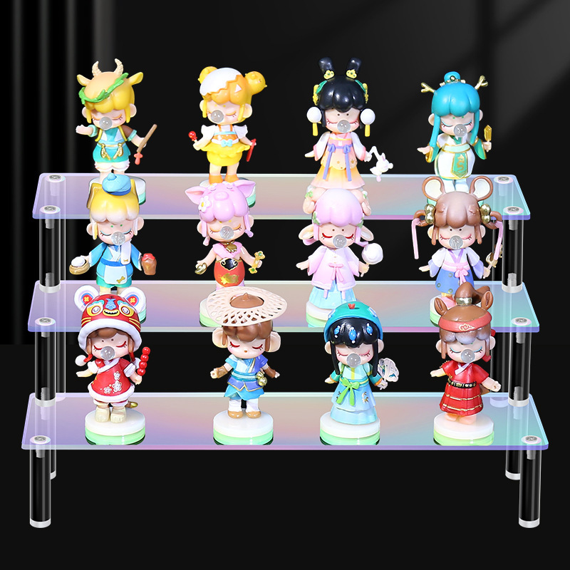 アクリルブラインドボックス収納キャビネットはしごディスプレイラック透明カラフルなはしごラックライブブロードキャストルーム収納ラックバブルマ|undefined
