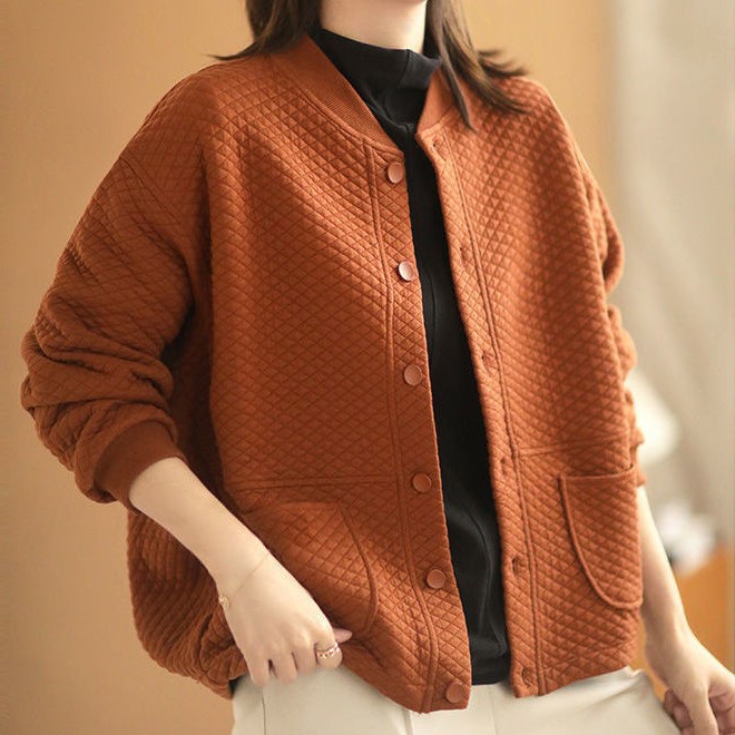 Plaid Coat Stylisch Loose plus size Outer Wear Women's Jacket Autumn New All-match Baseball Suit Niche Trendy Top