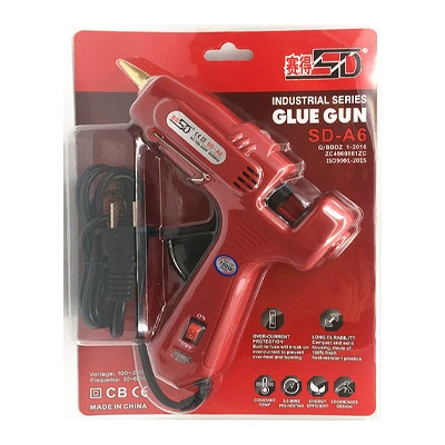 hot glue gun household industrial – Yapışqan paylayıcı adapterlər - sd-a6-red-switch-100w-large-glue-gun-us-gauge-two-flat-inserts