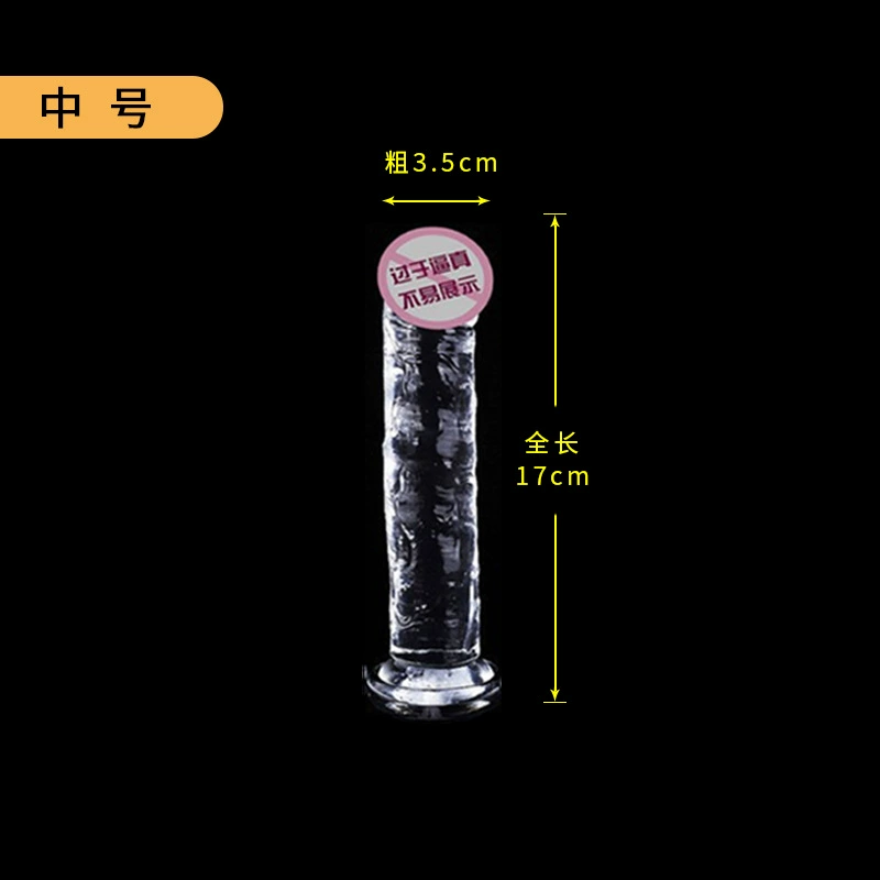 Transparent crystal‑style dildo with suction cup, simulated texture, multiple sizes (extra small–XL)
