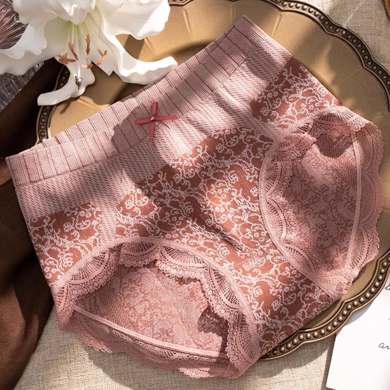 Panties Lingerie Type Nylon, Polyester Fabric Type 1 Piece Quantity Solid Color Stereotype Breathable Patchwork Mid Waist Normal Type Panties
