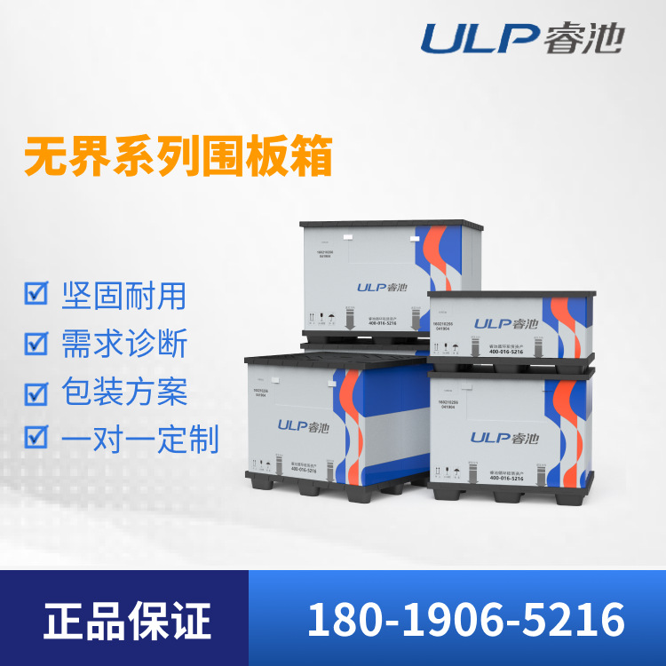 ULP睿池注塑吹塑PP仓储物流包装方案无界系列折叠围板箱非标可定