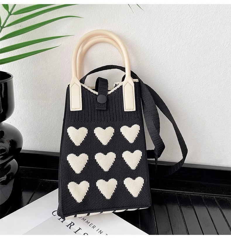 러브 휴대폰 가방 블랙