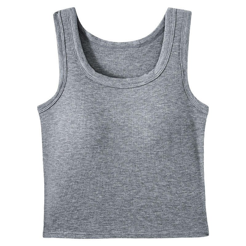 Chaleco exterior desgaste 2023 otoño e invierno nuevo pequeño cinturón de Honda almohadilla en el pecho con forma de U hermosa espalda sujetador taza chaleco integrado