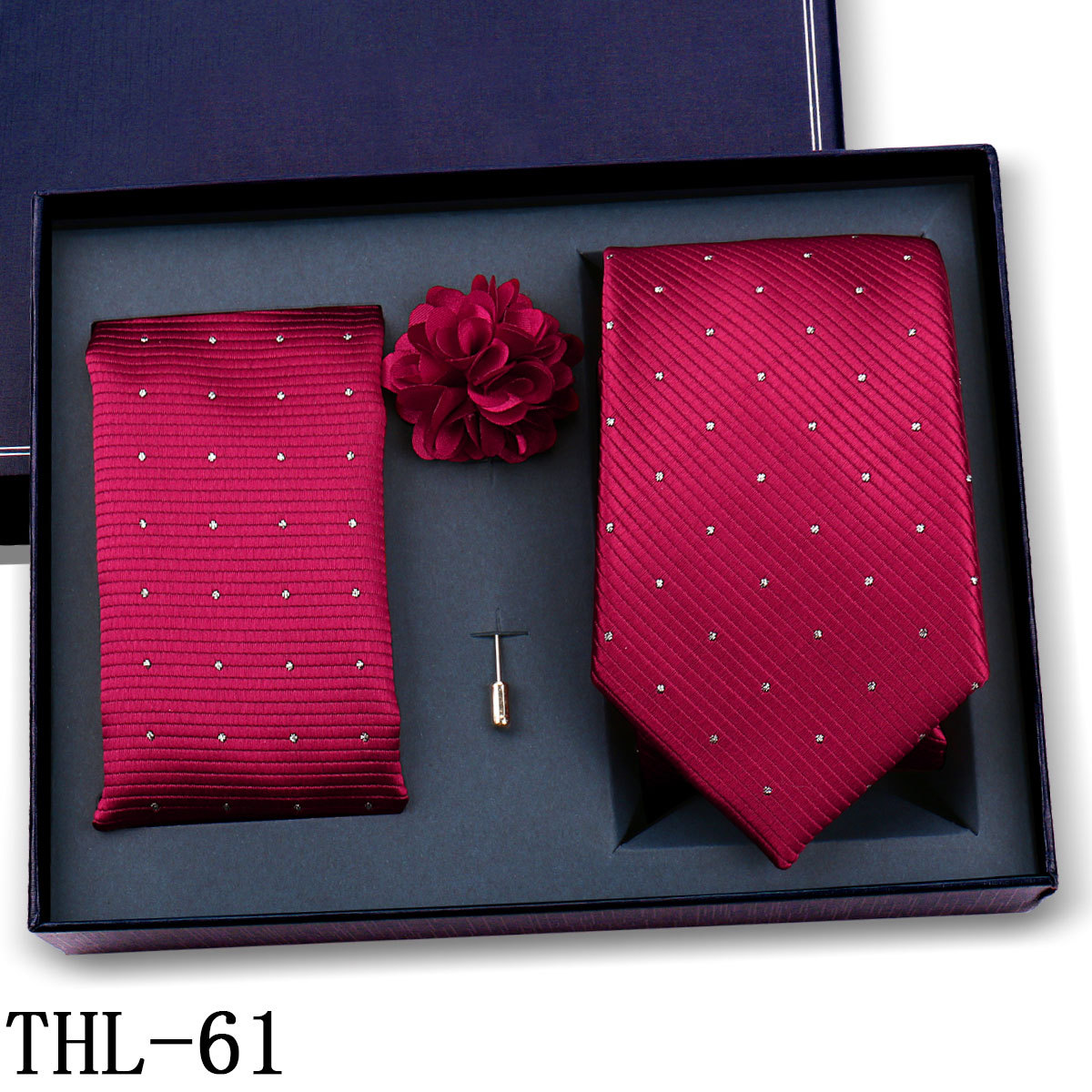 Juego de Corbata y Pañuelo para Hombre Poliéster para Bodas y Eventos de Negocios image 61