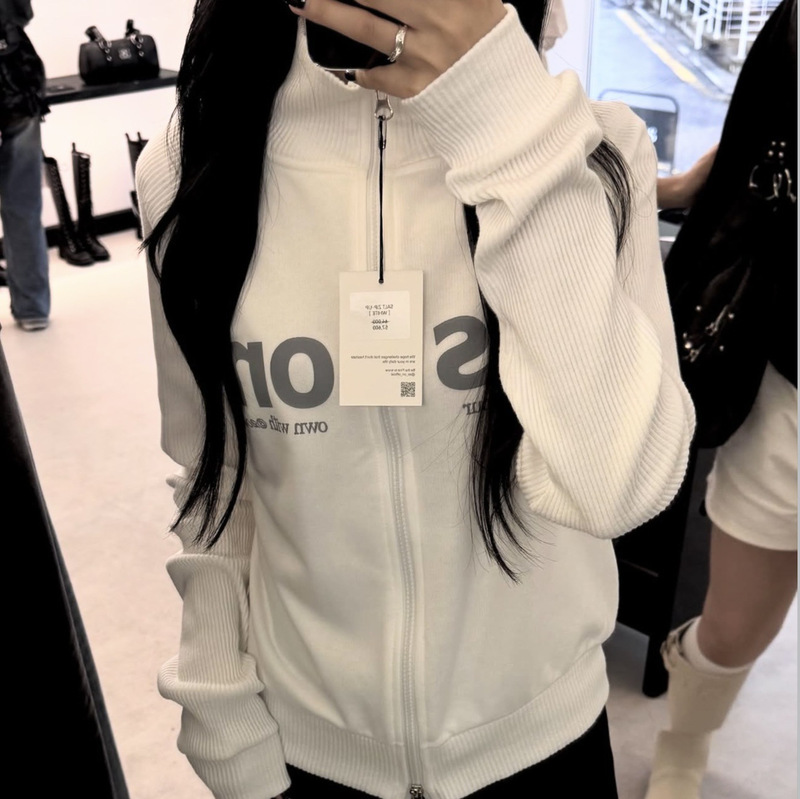 Letter Print Raglan Sleeve Patchwork Color-Block Zipper Cardigan Long Sleeve Turn-Down Collar Stand-Up Collar Thin Jacket Letter Print Raglan Sleeve Patchwork Color-Block Zipper Cardigan Long Sleeve Turn-Down Collar Stand-Up Collar Thin Jacket