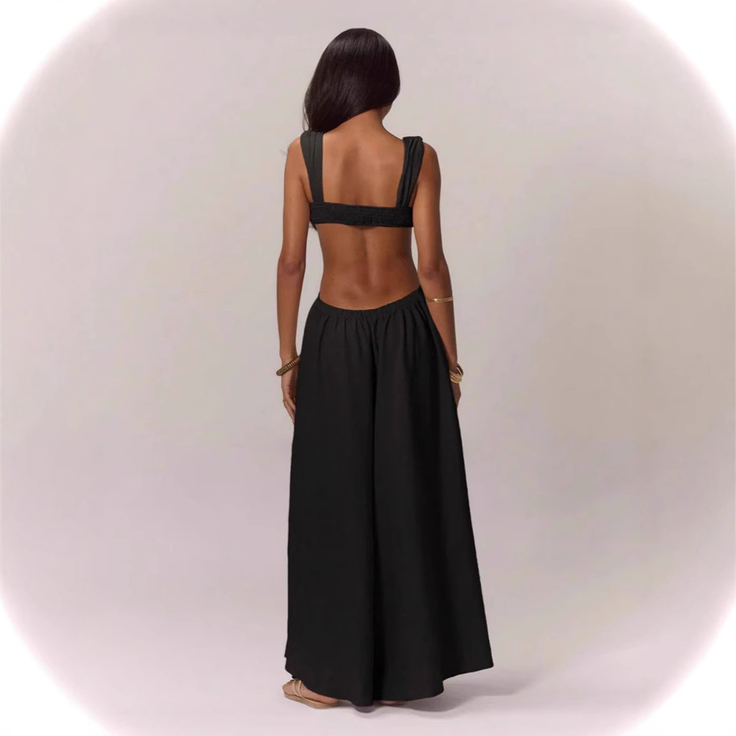 Women's Sexy Banquet Jumpsuit Halter Top Long Pants Fashion_ecoleips.com